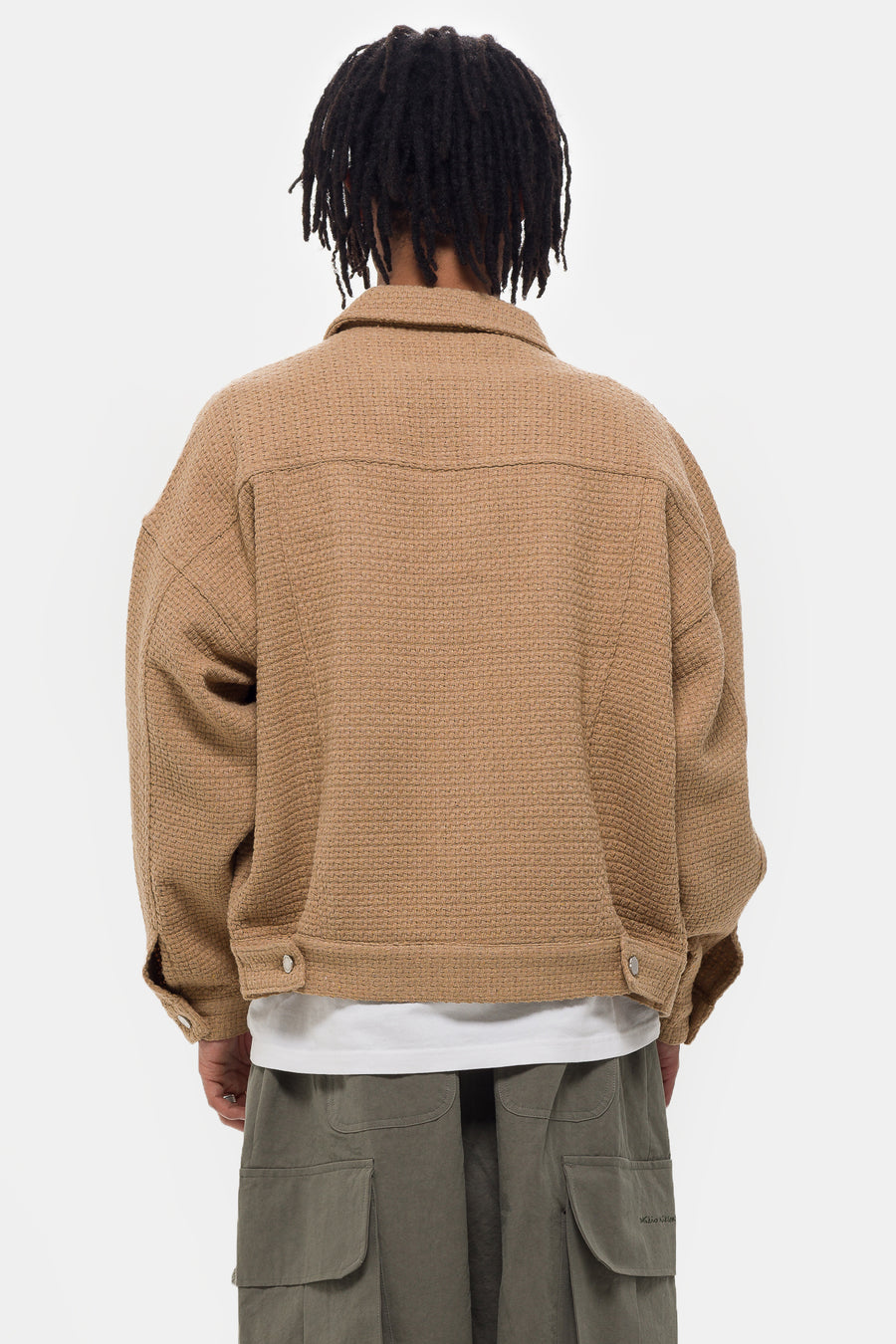 Estudio Niksen Pleated Boxy Jacket in Beige - Notre