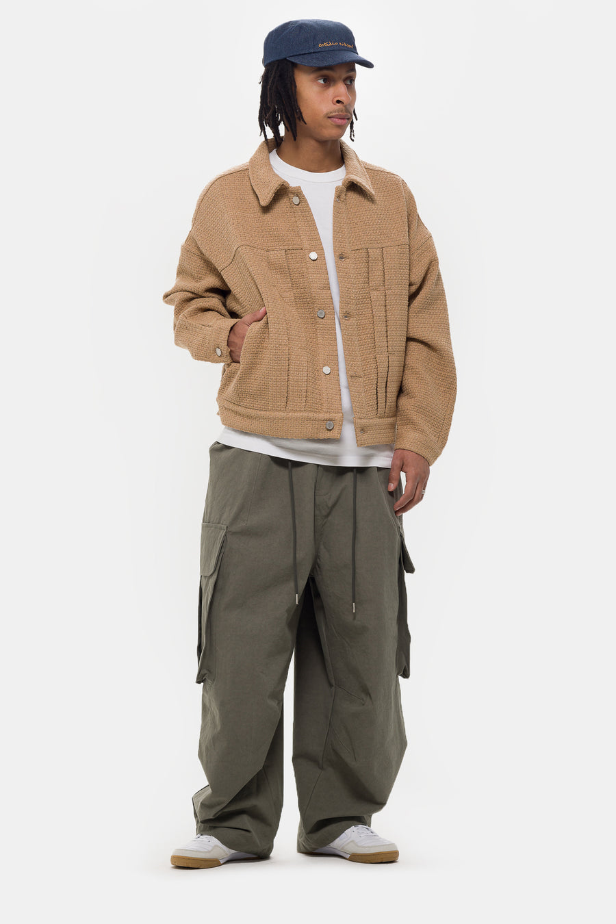 Estudio Niksen Pleated Boxy Jacket in Beige - Notre