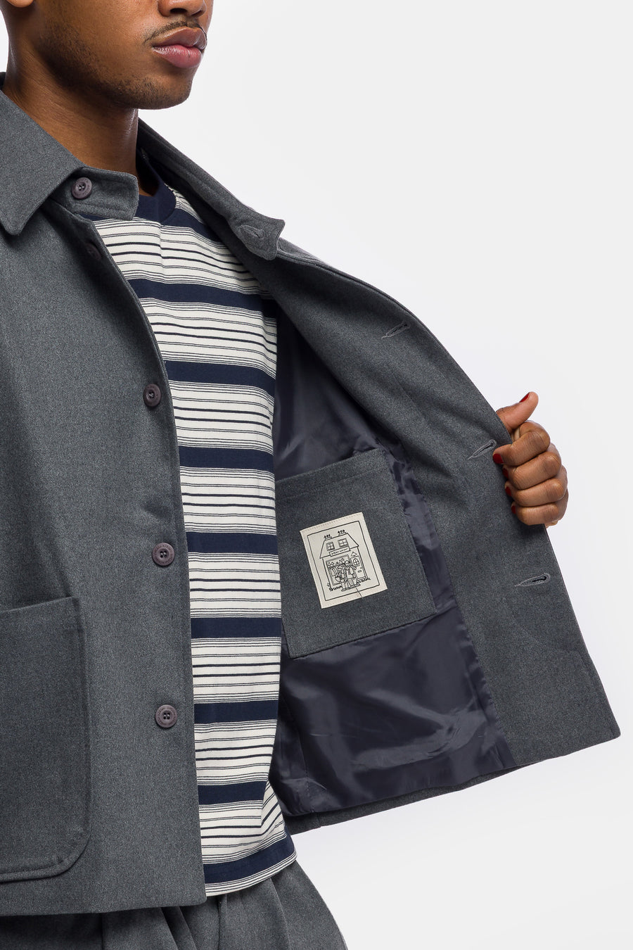 Raglan Pocket Jacket in Grey