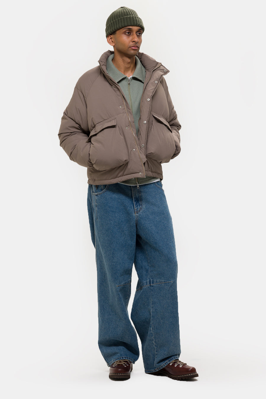 Estudio Niksen Raglan Puffer Jacket in Beige - Notre