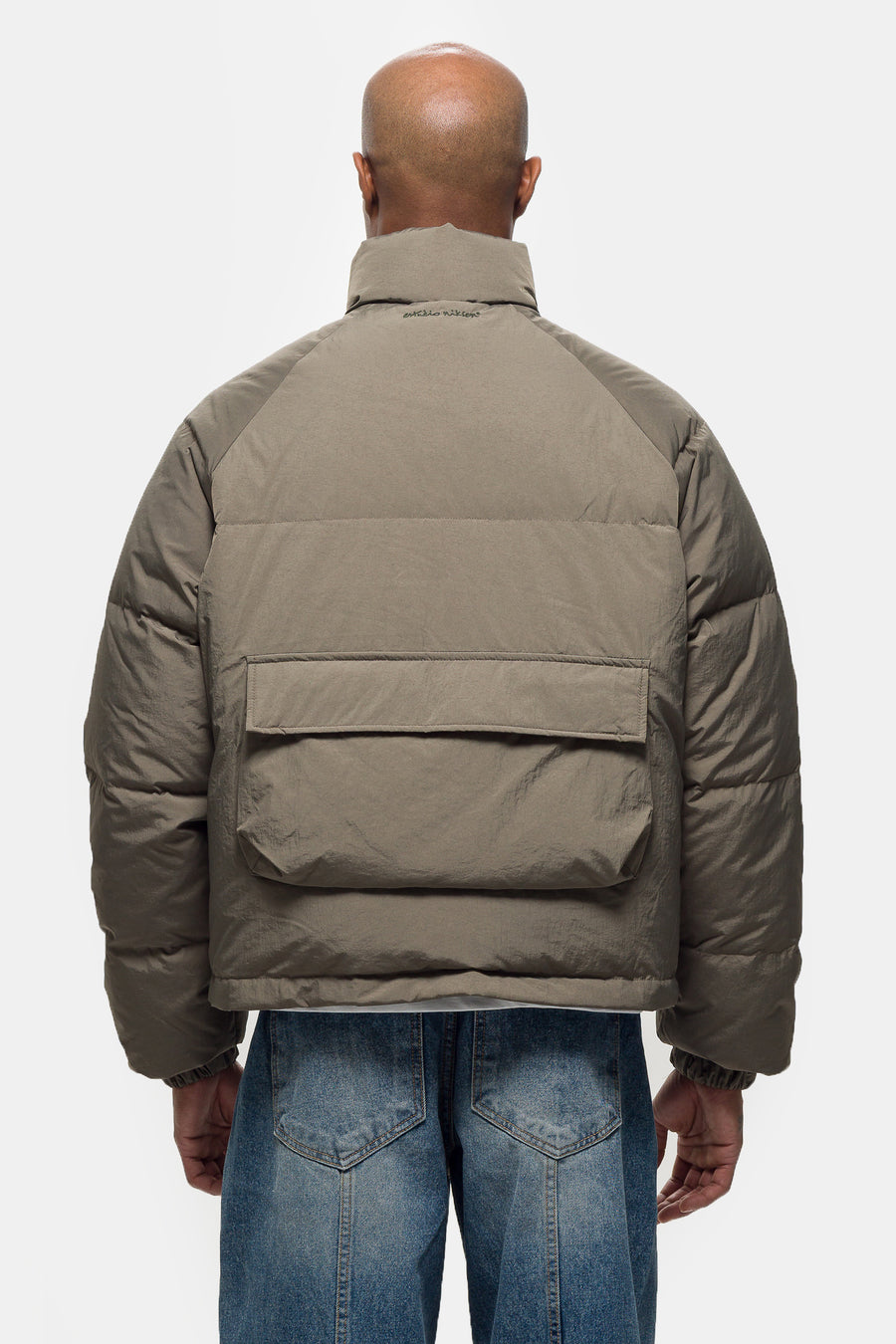 Raglan Puffer Jacket in Khaki