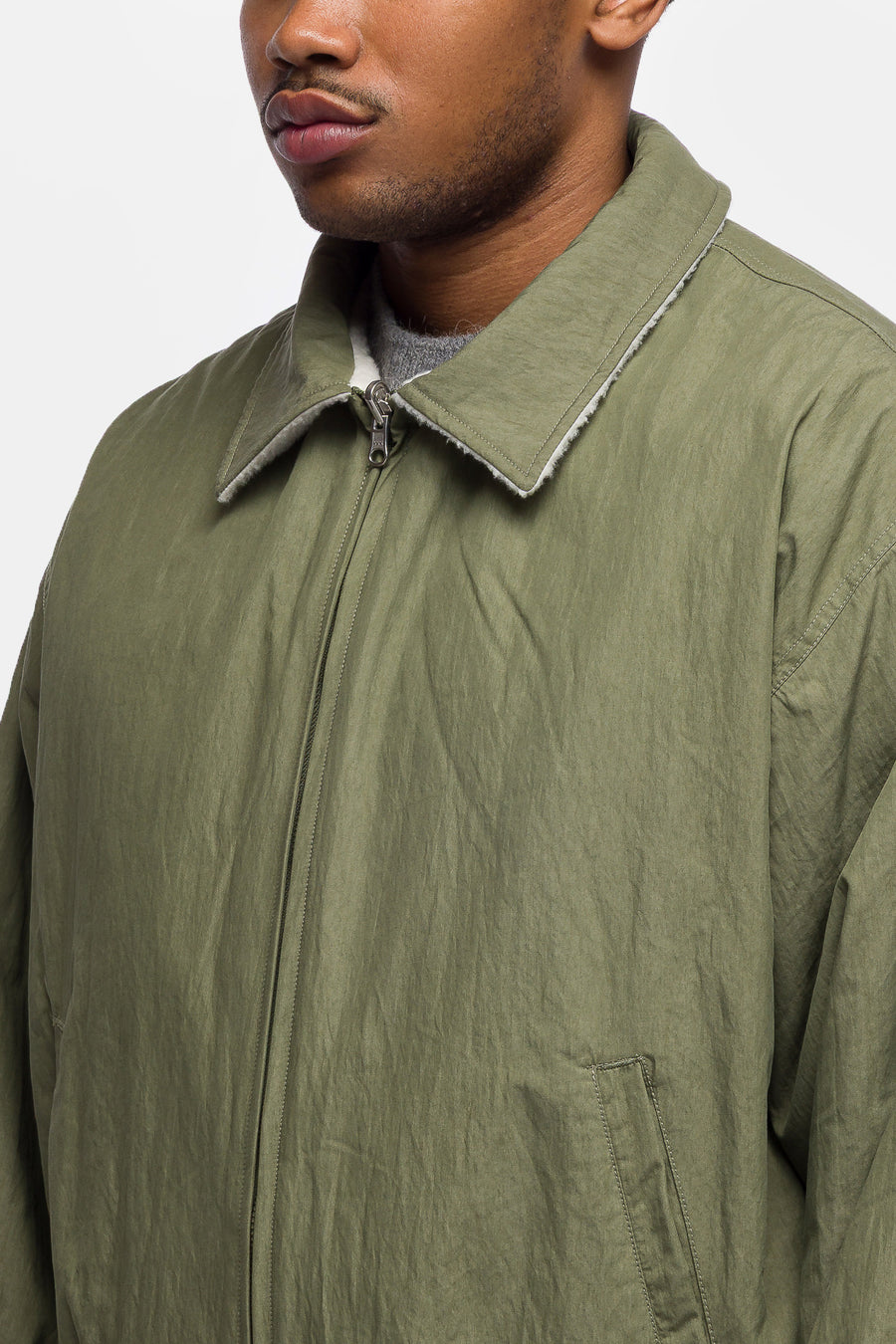 Reversible Bomber Jacket in Khaki