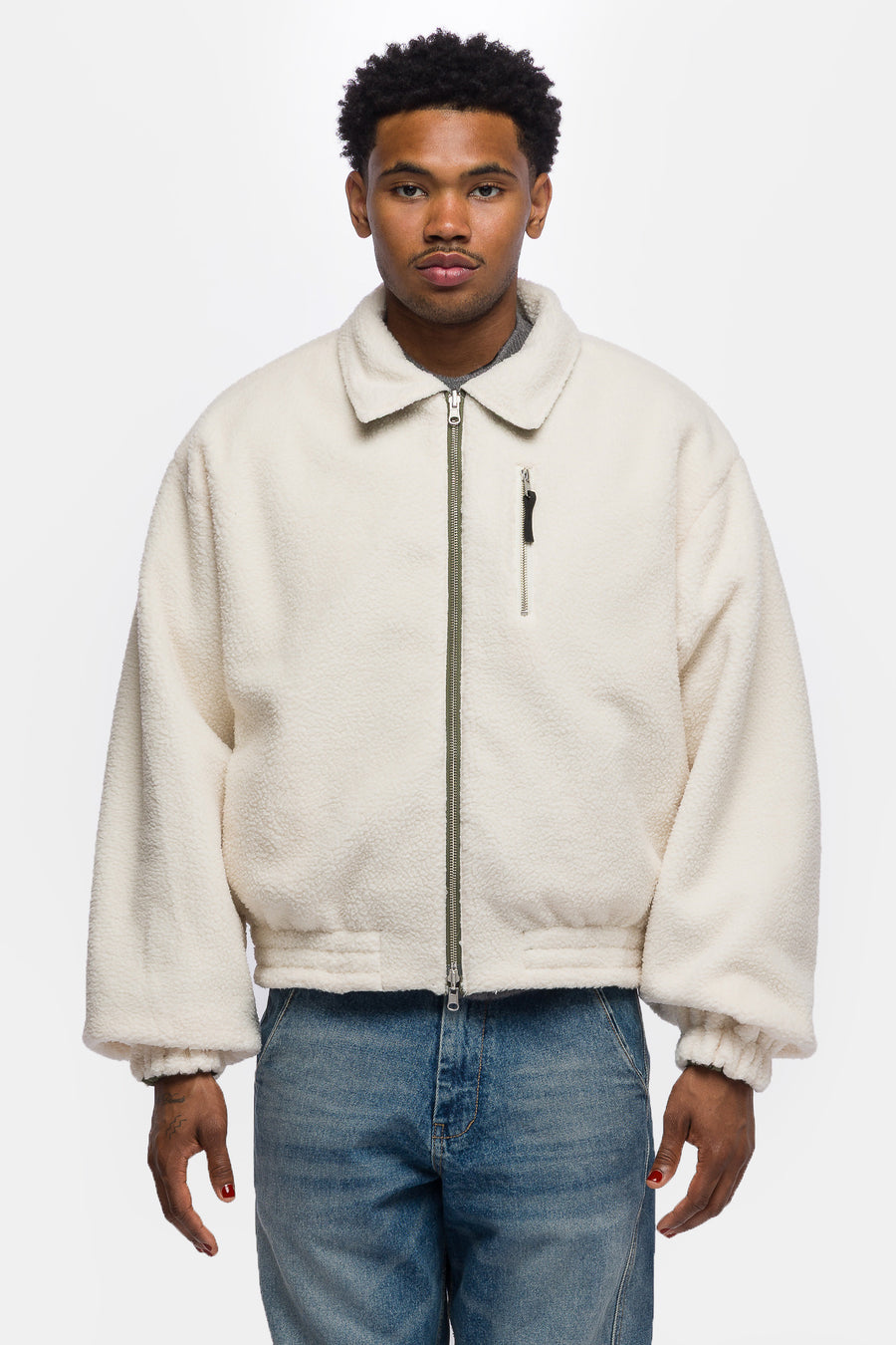 Reversible Bomber Jacket in Khaki