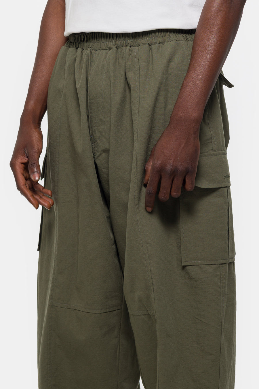 Estudio Niksen Ripstop Cargo Wide Pant in Khaki - Notre