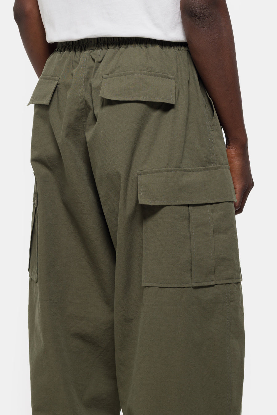 Estudio Niksen Ripstop Cargo Wide Pant in Khaki - Notre