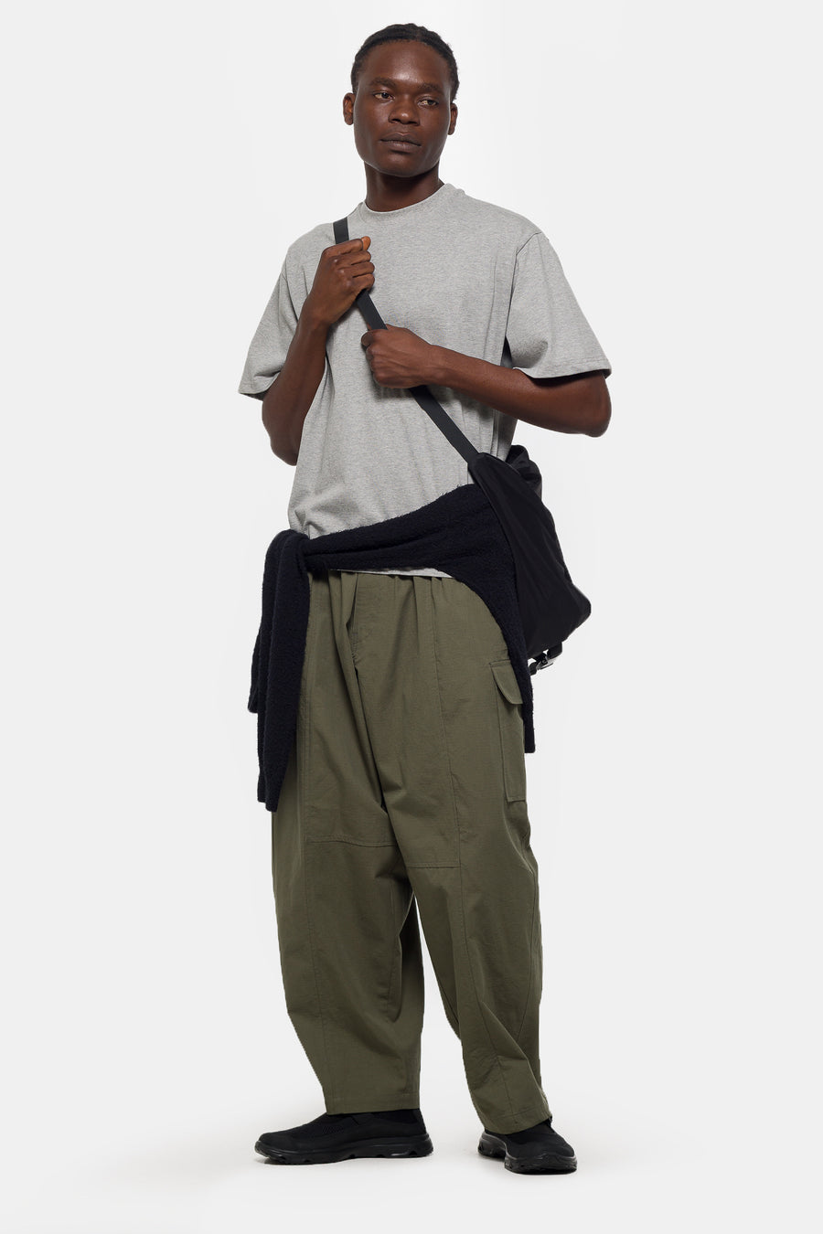 Estudio Niksen Ripstop Cargo Wide Pant in Khaki - Notre