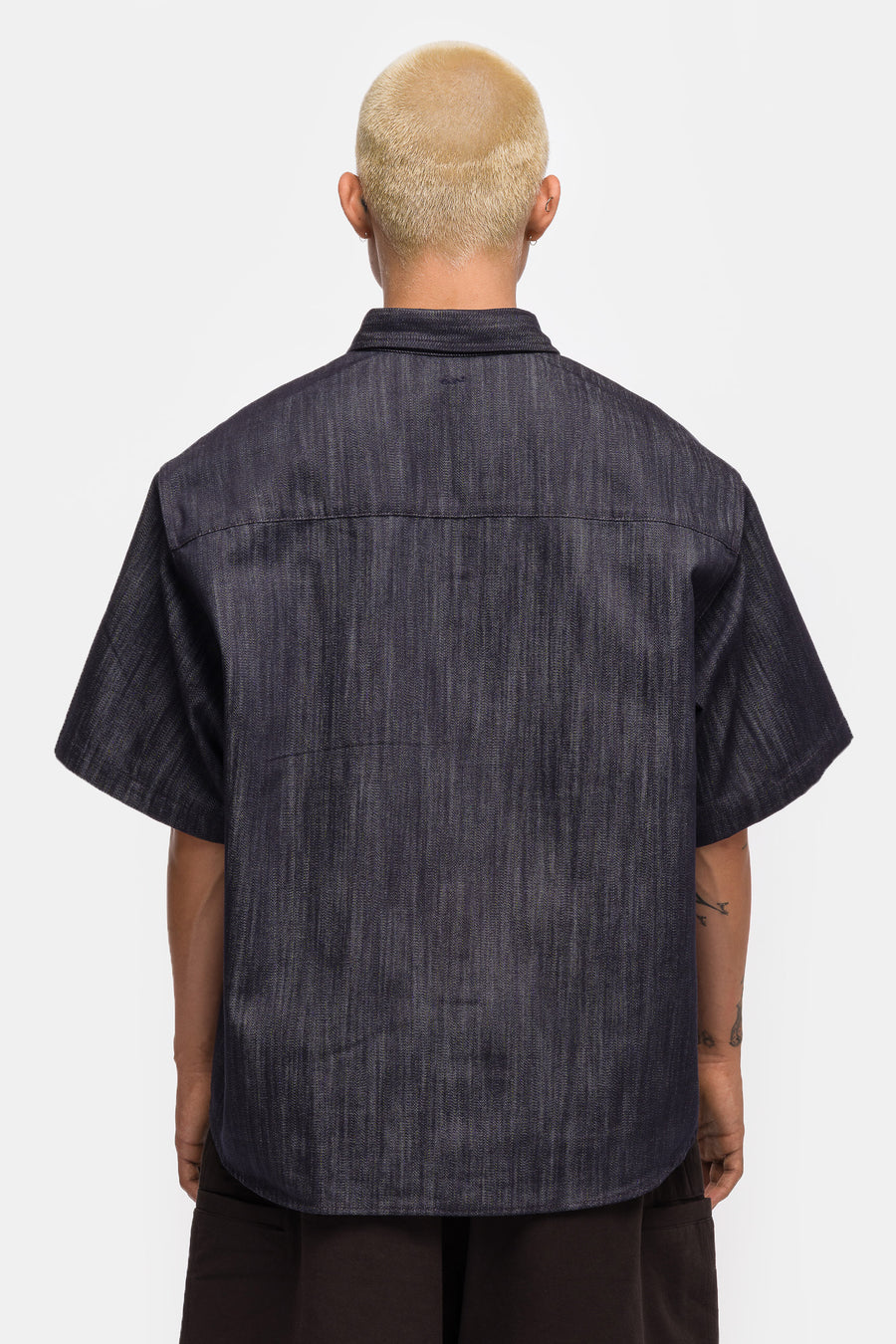 Estudio Niksen Shortsleeve Wide Shirt in Indigo Denim - Notre