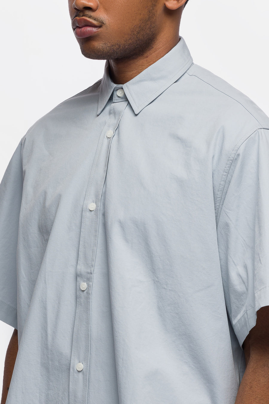 Shortsleeve Wide Shirt in Light Blue
