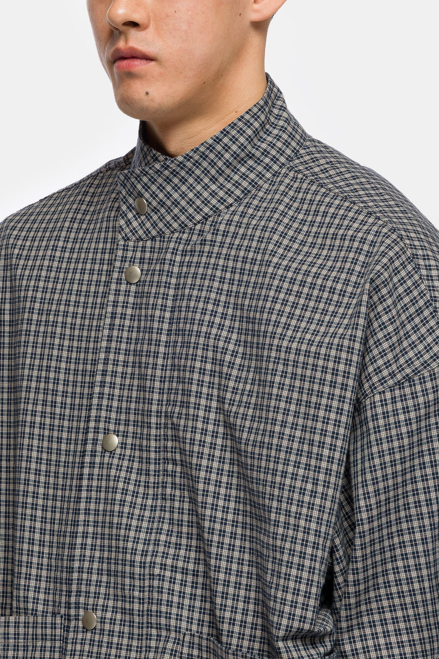 Estudio Niksen Side Pocket Light Jacket in Blue Checkered - Notre