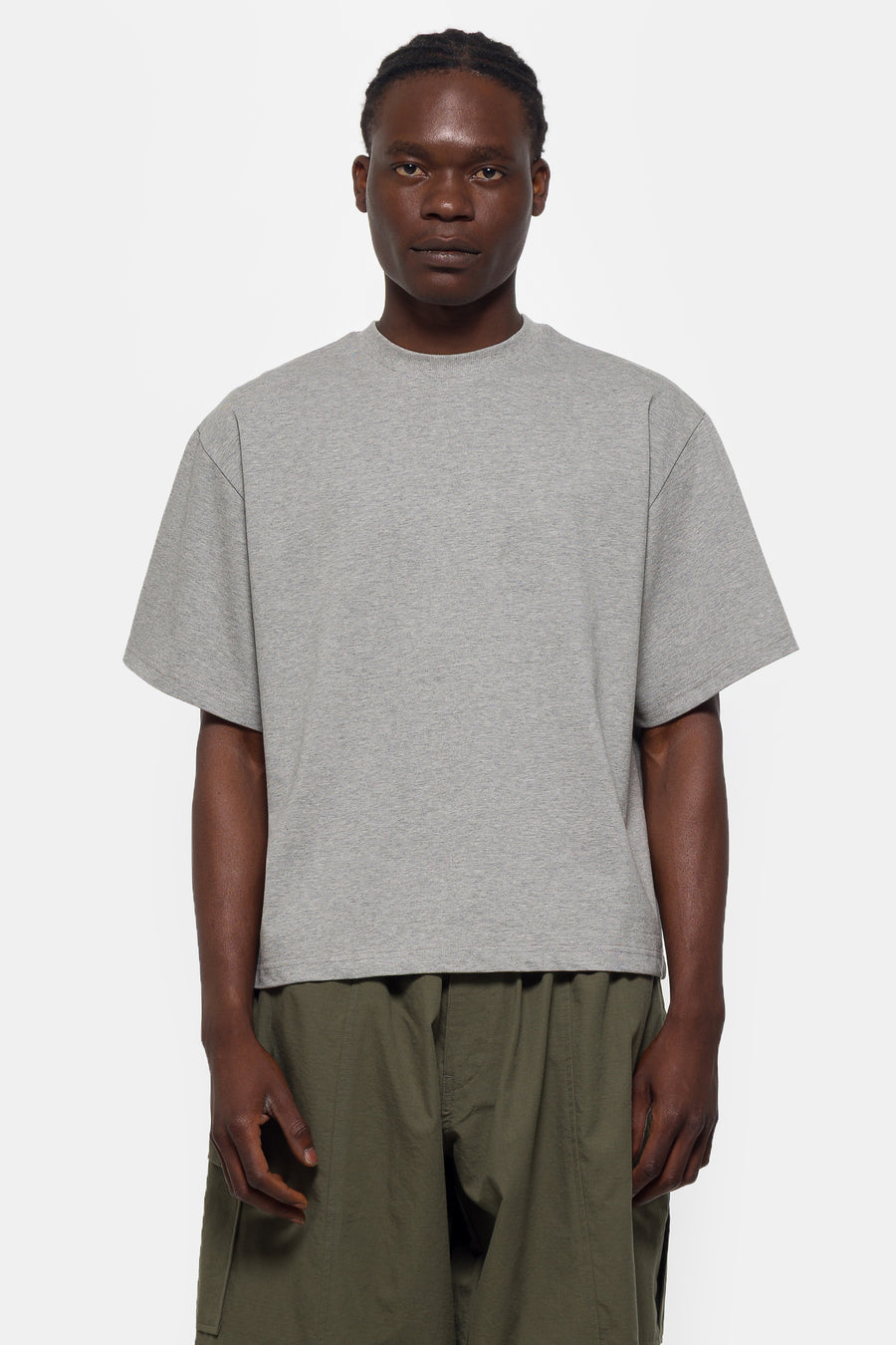 Estudio Niksen Signature Cropped T-Shirt in Grey - Notre