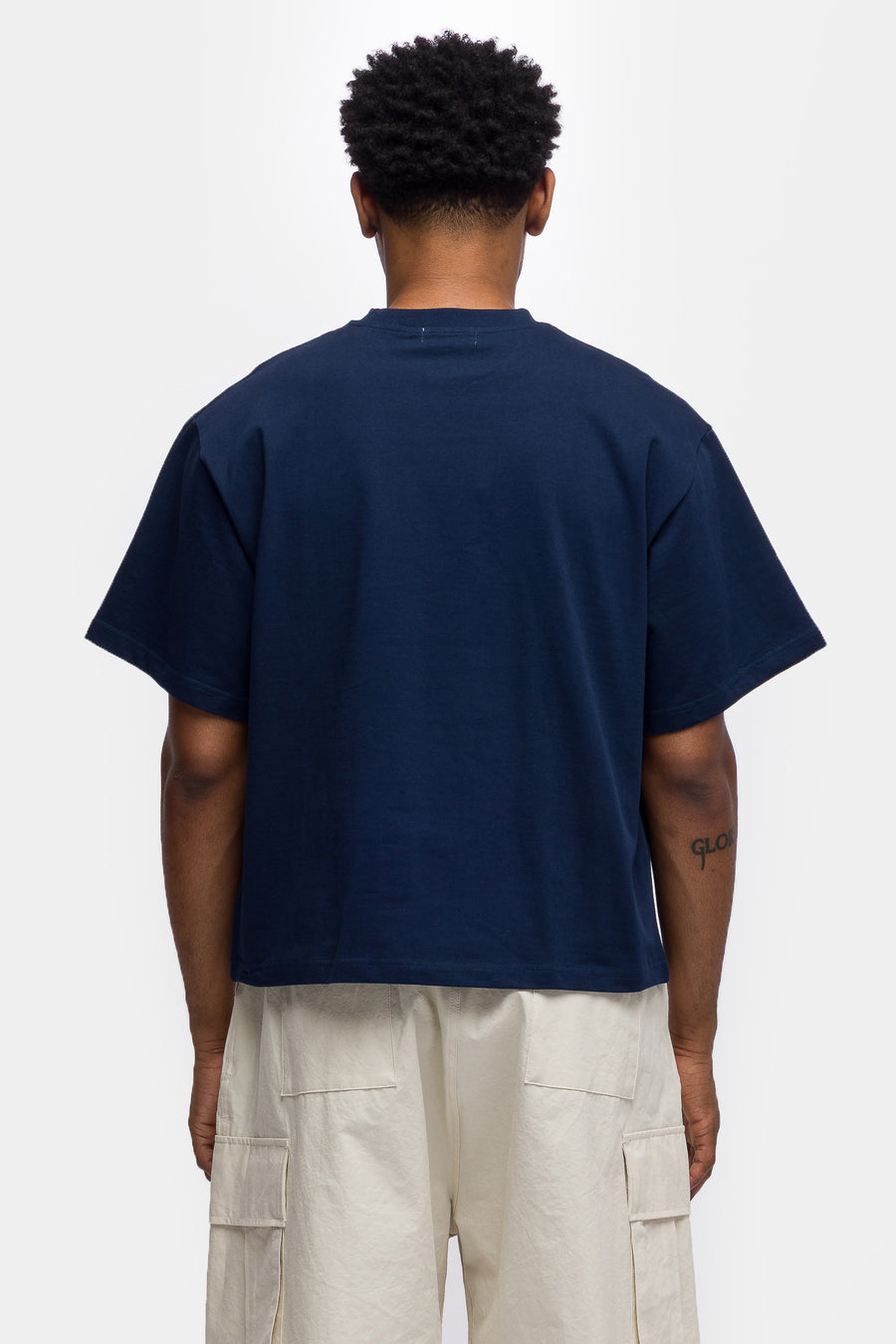 Estudio Niksen Signature Cropped T-Shirt in Navy - Notre