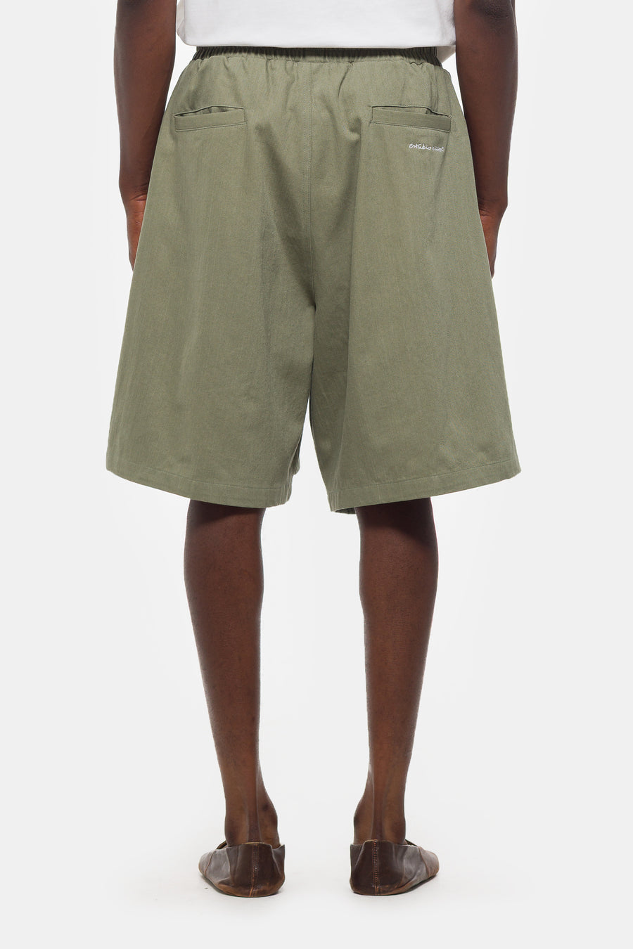 Estudio Niksen Stopper Balloon Bermuda Shorts in Khaki - Notre