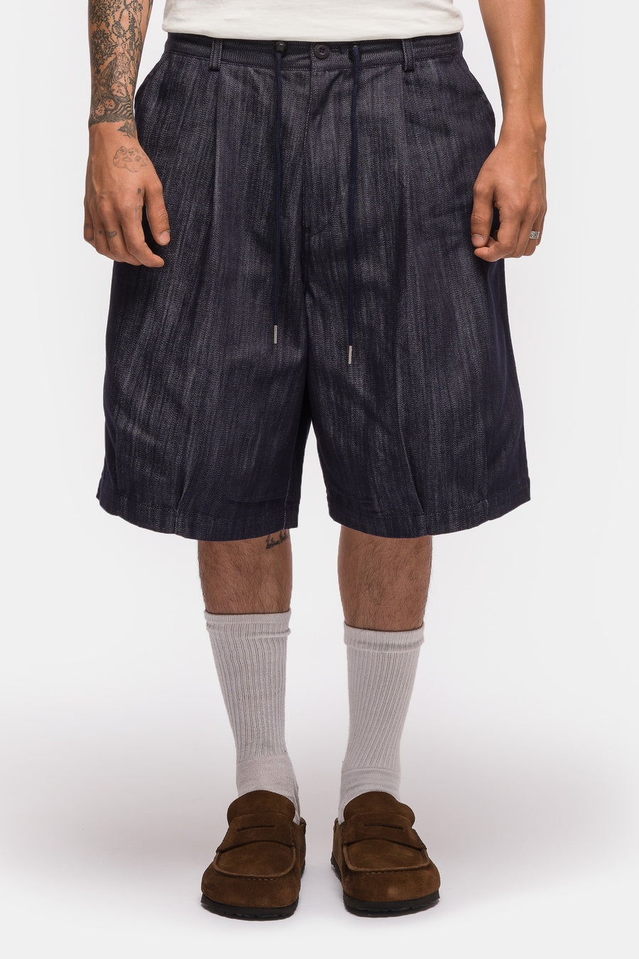Estudio Niksen Stopper Denim Bermuda Short in Indigo Denim - Notre