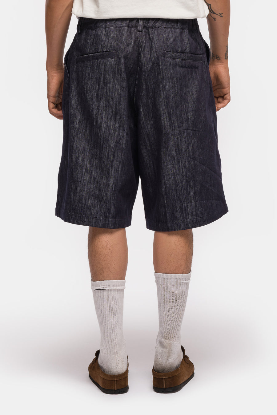 Estudio Niksen Stopper Denim Bermuda Short in Indigo Denim - Notre
