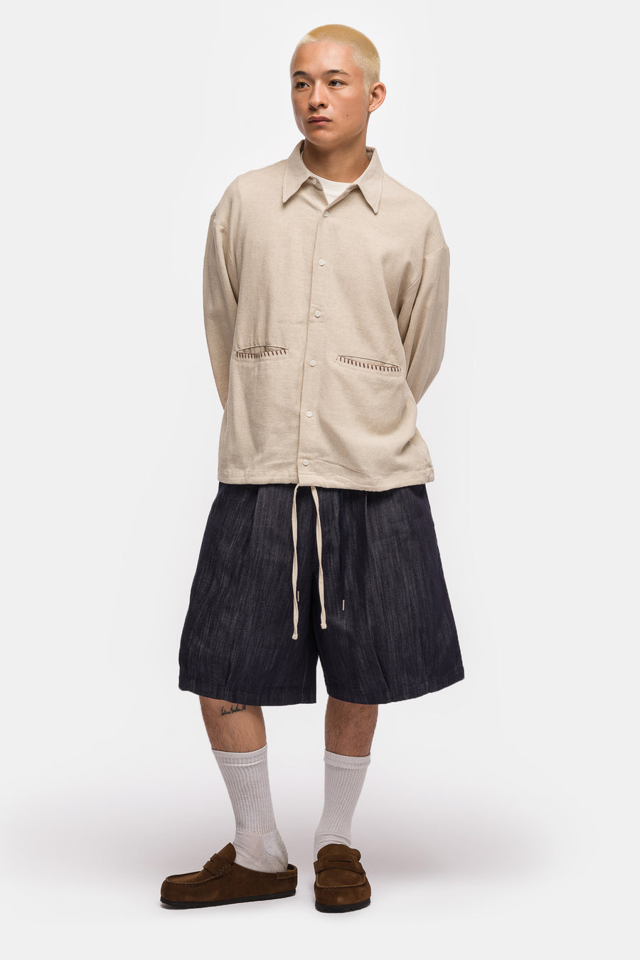 Estudio Niksen Stopper Denim Bermuda Short in Indigo Denim - Notre