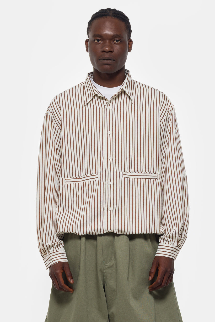 Estudio Niksen String Pocket Shirt in Brown - Notre