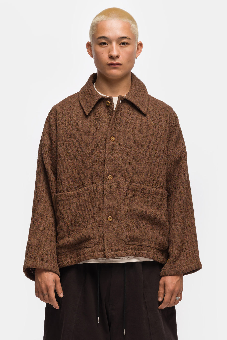 Estudio Niksen Textured Chore Jacket in Brown - Notre