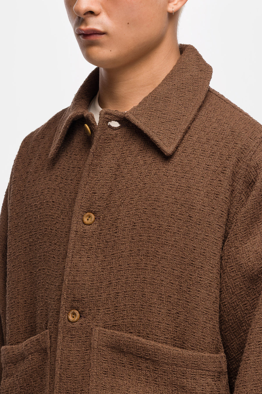 Estudio Niksen Textured Chore Jacket in Brown - Notre