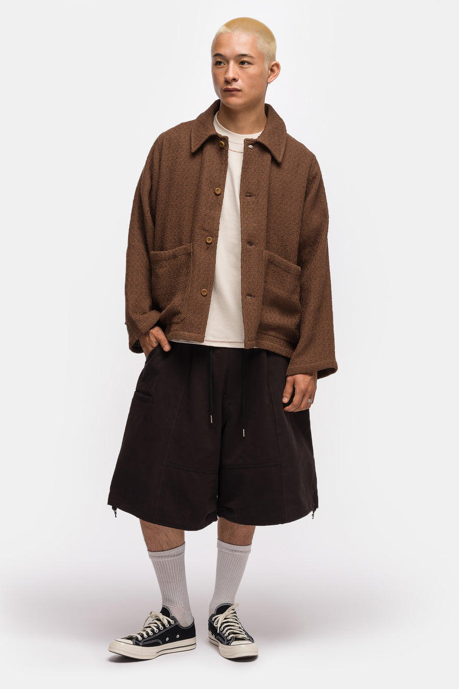 Estudio Niksen Textured Chore Jacket in Brown - Notre