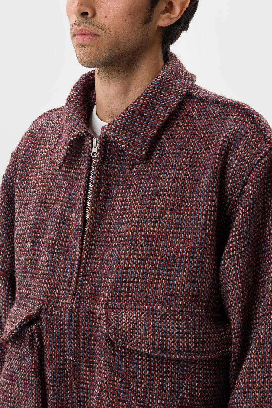 Estudio Niksen Tweed Bomber Jacket in Checkered - Notre