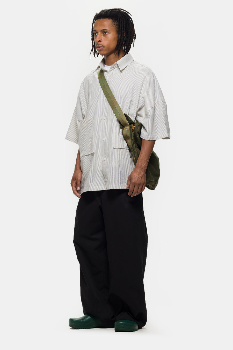 Estudio Niksen Two-Pocket Big Shirt in Blue Stripe - Notre