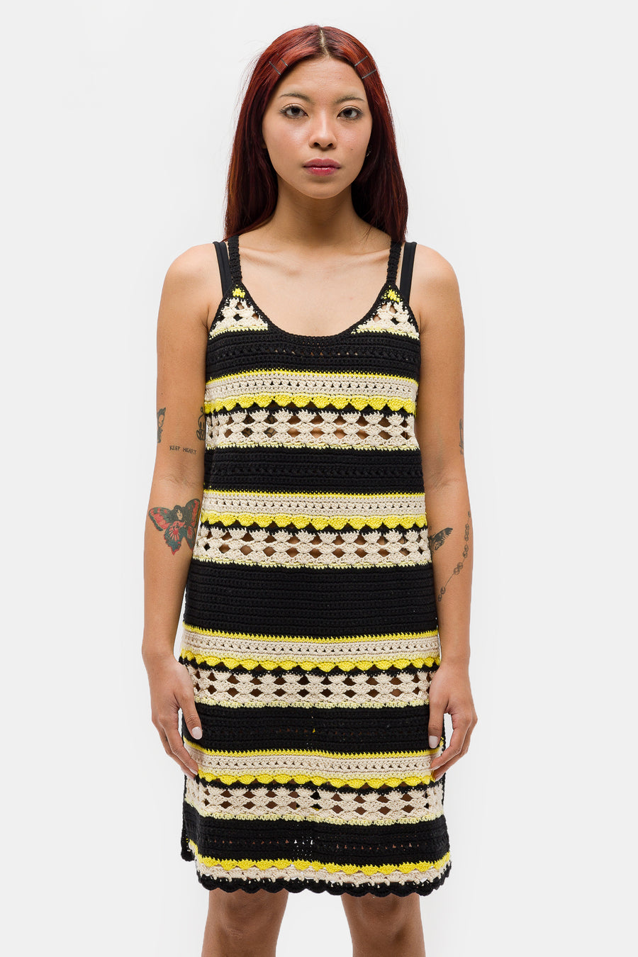 Ganni - Crochet Cover Up Slip Dress in Golden Kiwi - Notre