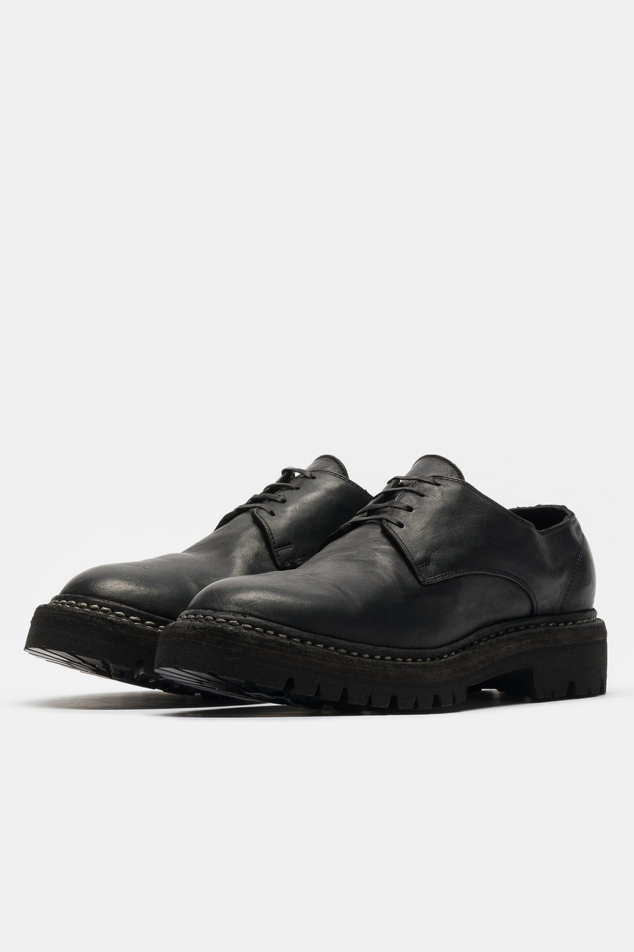 Guidi 792V_N Horse Leather Derby Shoe in Black - Notre