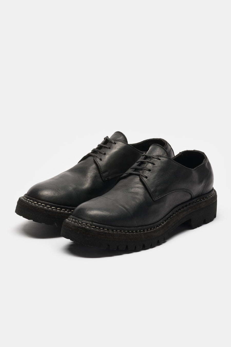 Guidi 792V_N Horse Leather Derby Shoe in Black - Notre