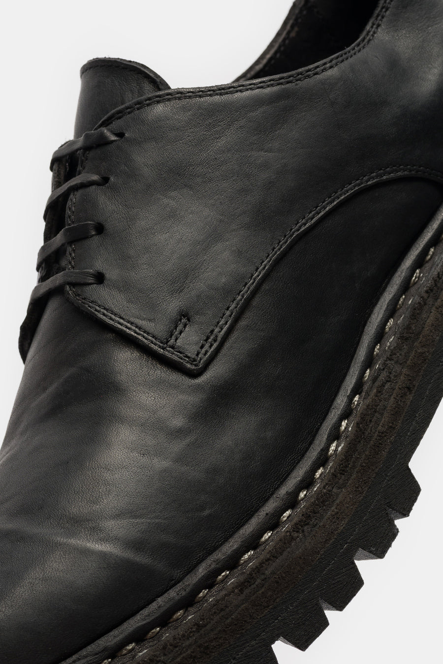 Guidi 792V_N Horse Leather Derby Shoe in Black - Notre