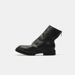 796V_N Horse Leather Back Zip Boot in Black