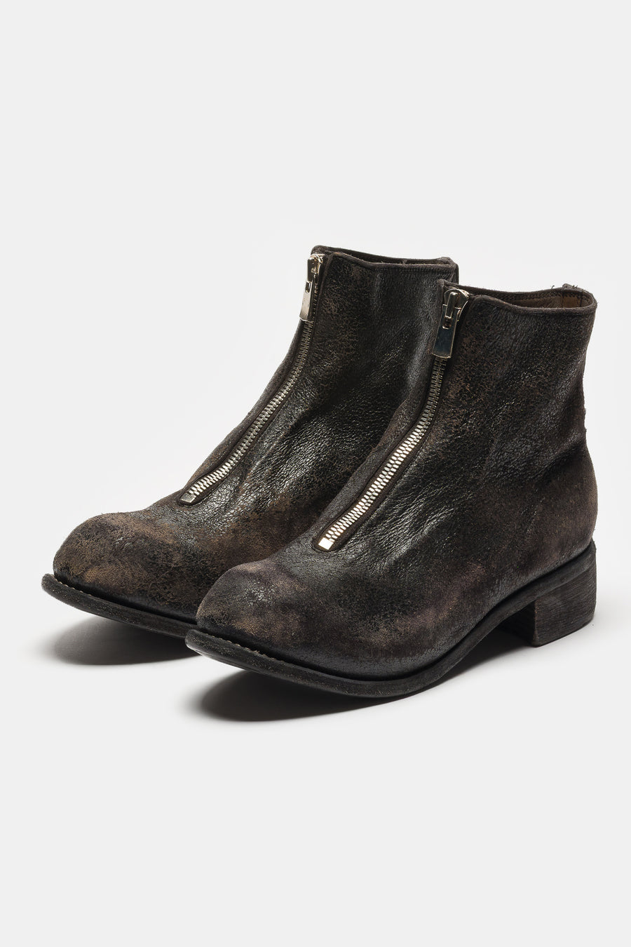 Guidi PL1_RU Coated Front Zip Boot in Black - Notre