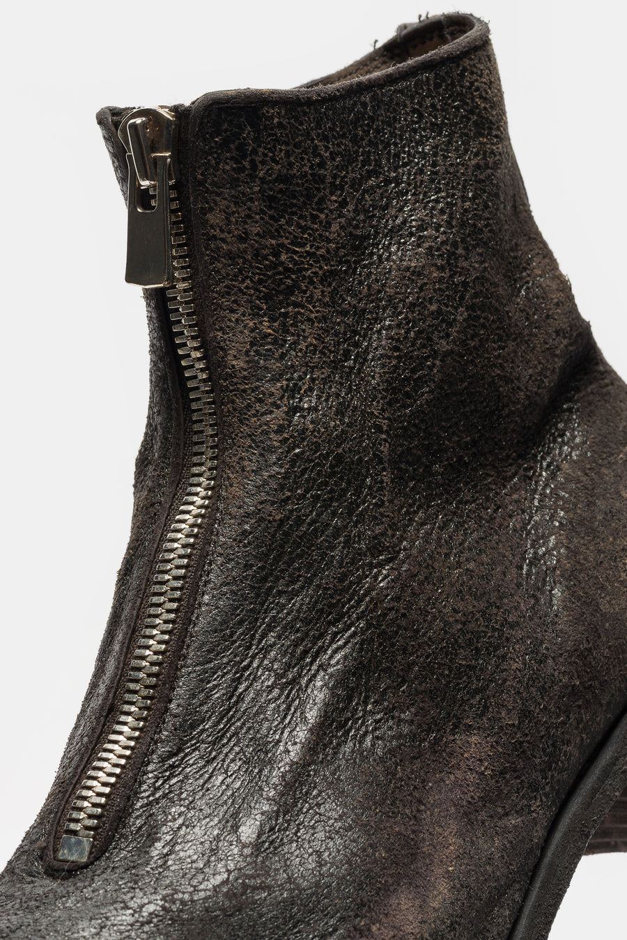 Guidi PL1_RU Coated Front Zip Boot in Black - Notre