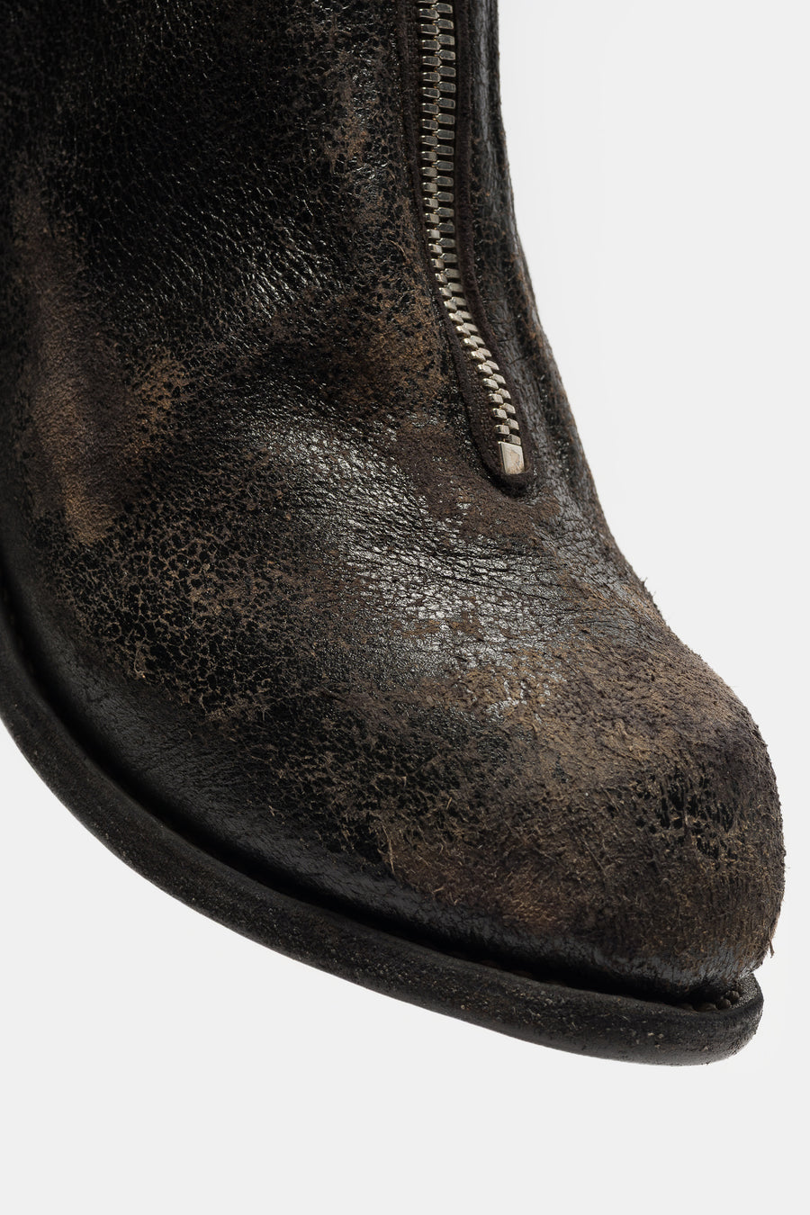 Guidi PL1_RU Coated Front Zip Boot in Black - Notre