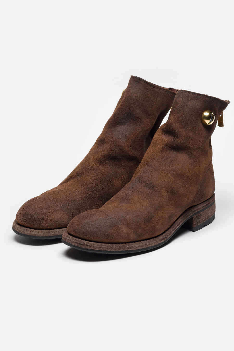 UNDERCOVER Undercover 966V_EYE Reverse Horse Leather Back Zip Boot in Brown - Notre