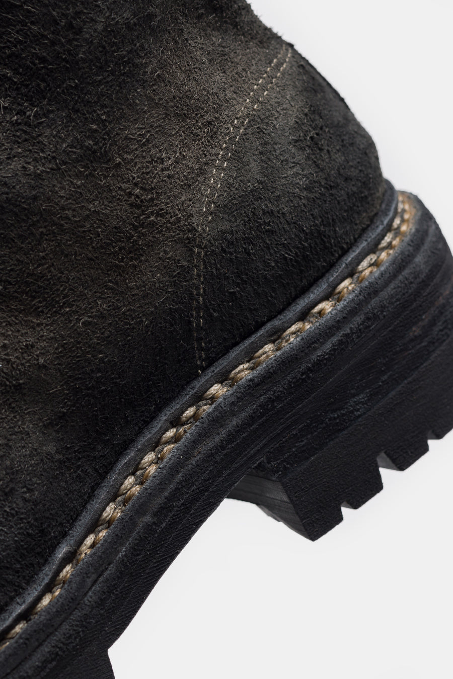 UNDERCOVER Undercover x Nonnative 996V_UN Reverse Horse Leather Back Zip Boot in Charcoal - Notre