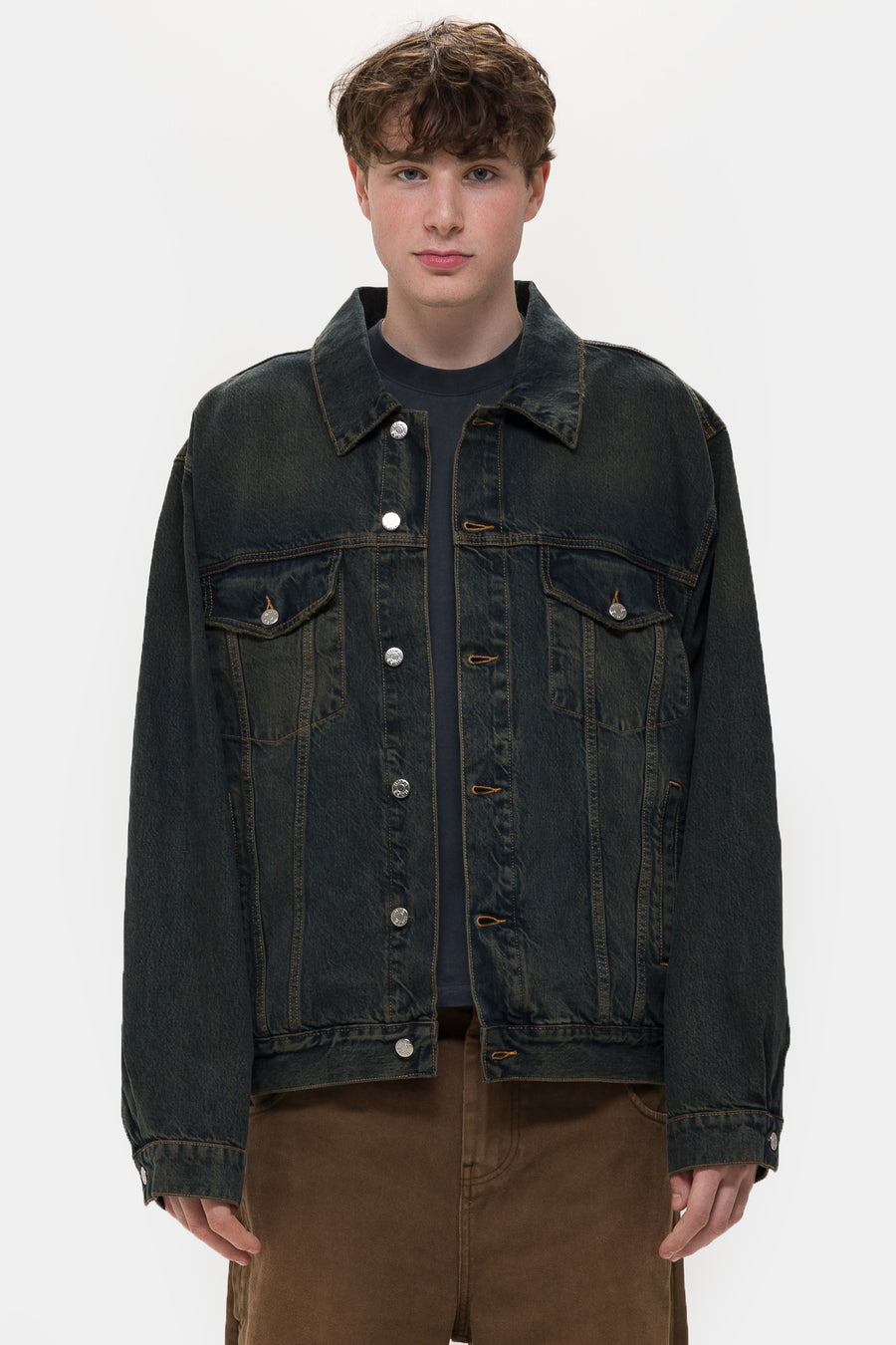 HOPE Bold Denim Jacket in Blue/Green - Notre