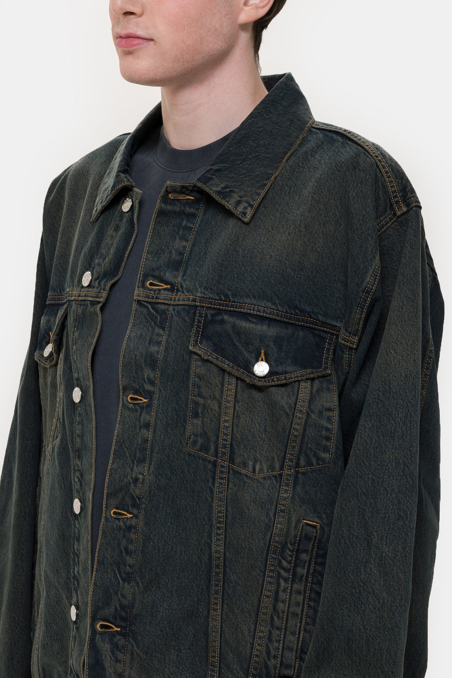 HOPE Bold Denim Jacket in Blue/Green - Notre