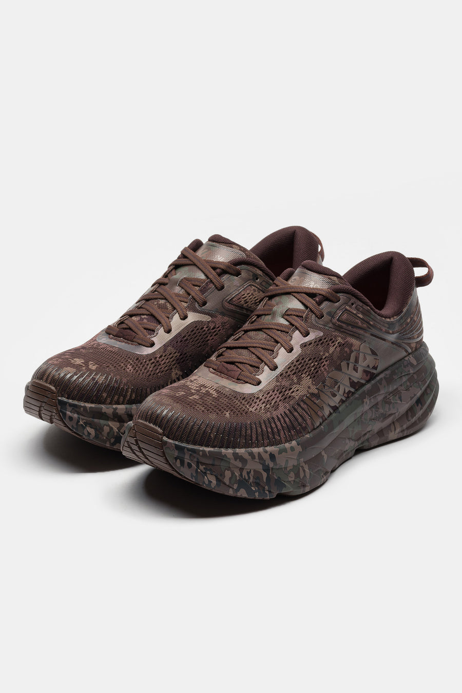HOKA Beams Bondi 7 Sneaker in Chestnut/Black Bean - Notre