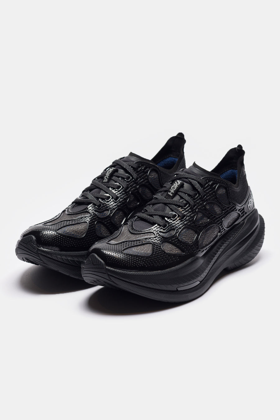 HOKA Mach X Caged Sneaker in Black/ Midnight Blue - Notre