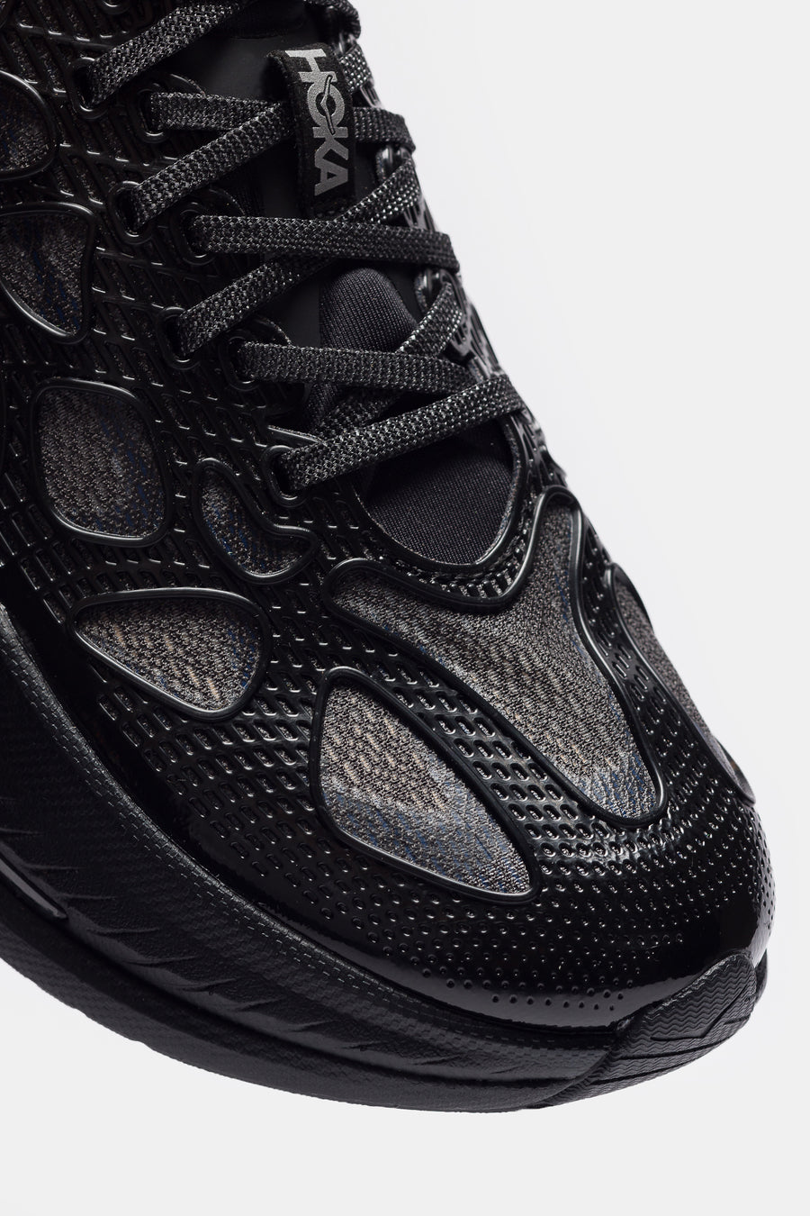 HOKA Mach X Caged Sneaker in Black/ Midnight Blue - Notre