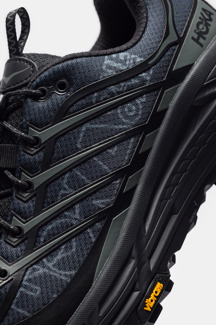 Mafate Three2 Wordmark Sneaker in Black/Outer Orbit – Hoka