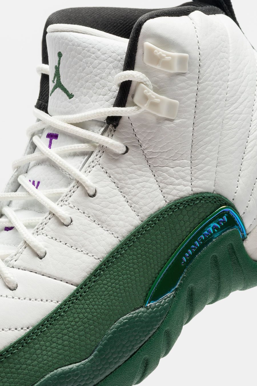 Jordan Air Jordan 12 Retro Grade School Sneaker in Summit White/Gorge Green - Notre