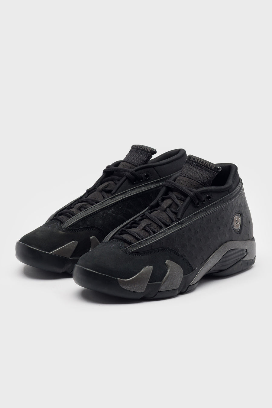 Air Jordan XIV Low Sneaker in Black/Medium Ash