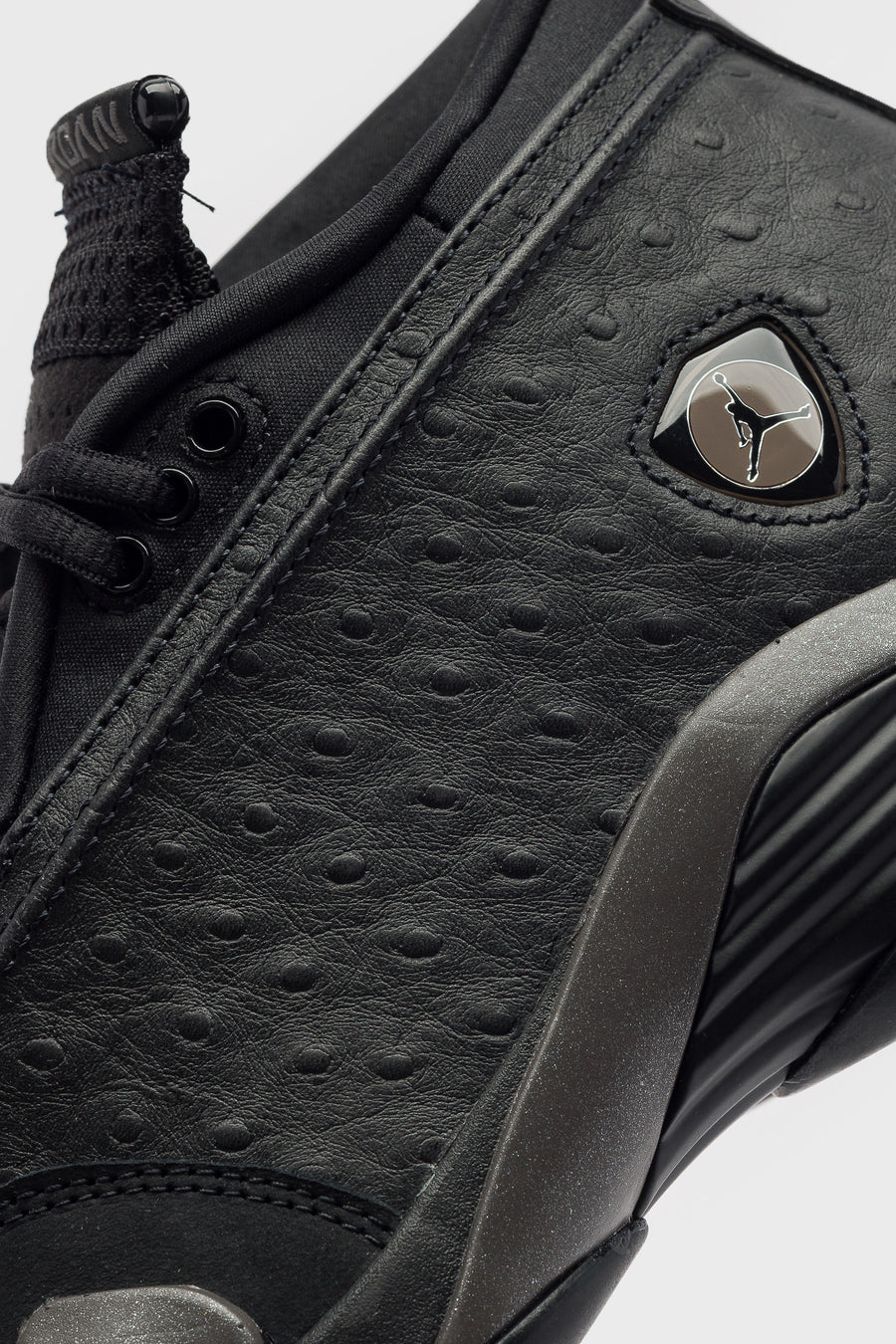 Air Jordan XIV Low Sneaker in Black/Medium Ash