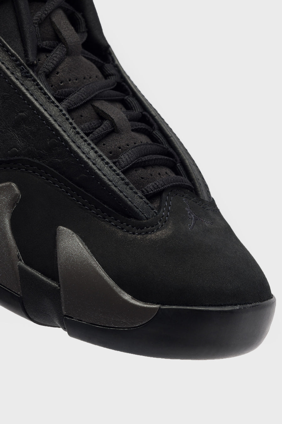 Air Jordan XIV Low Sneaker in Black/Medium Ash