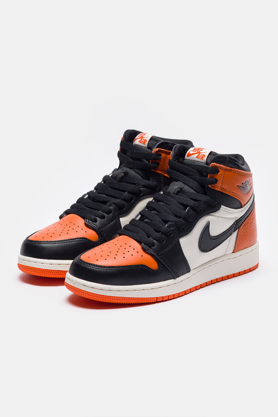 Jordan 1 Retro High OG GS Sneaker in Black/Black/Sail