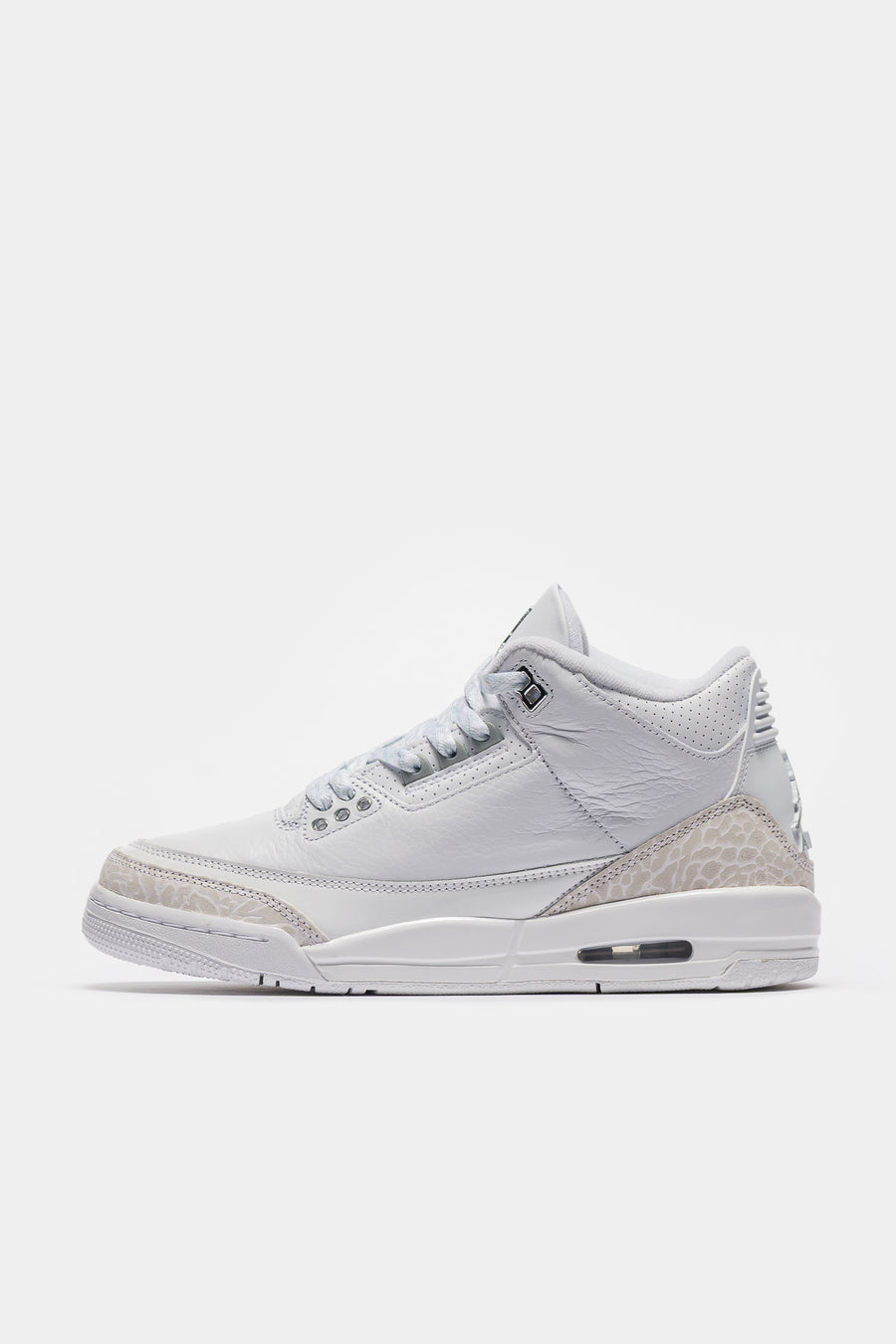 Jordan Air Jordan 3 Retro Grade School Sneaker in White/Metallic Silver/White - Notre