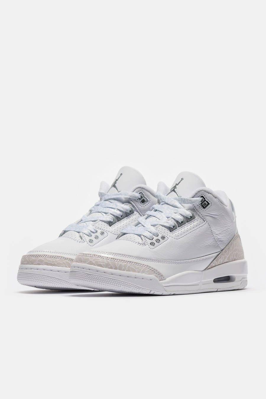 Jordan Air Jordan 3 Retro Grade School Sneaker in White/Metallic Silver/White - Notre