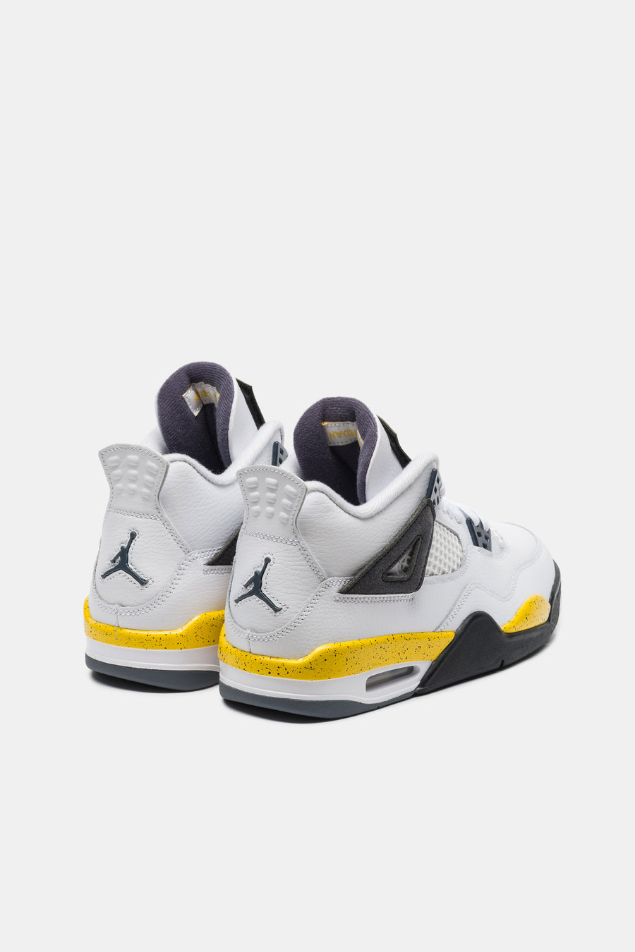 Jordan Air Jordan 4 Retro Grade School Sneaker in White/Tour Yellow/Dark Blue Grey/Black - Notre