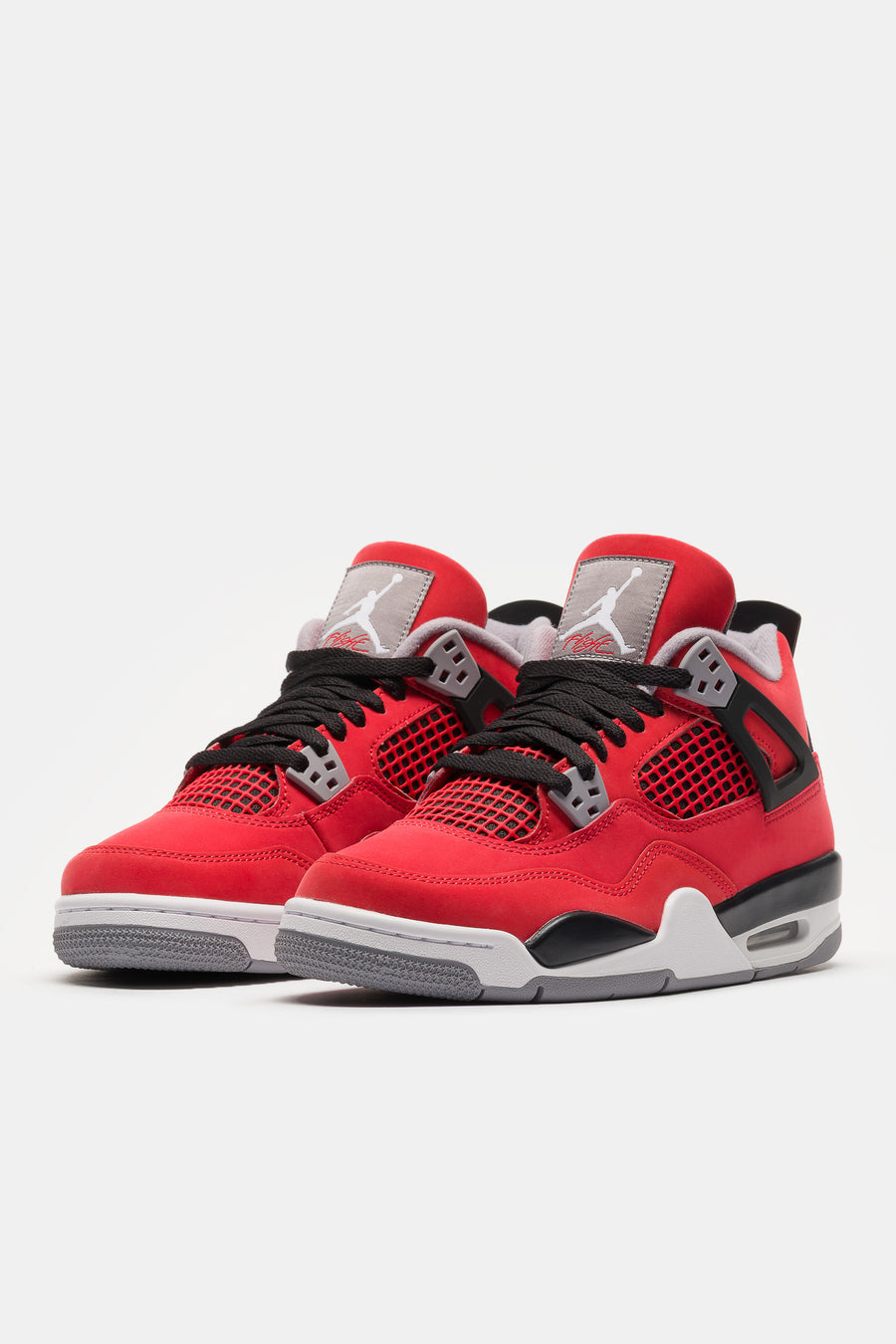 Jordan Air Jordan 4 Big Kids Sneaker in Fire Red/White/Black/Cement Grey - Notre